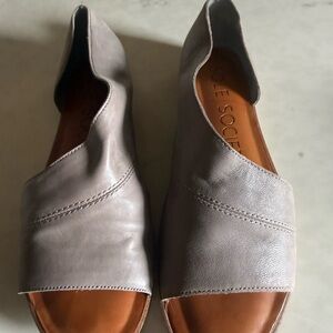 Sole Society Gray Leather Open-Toe Sandals